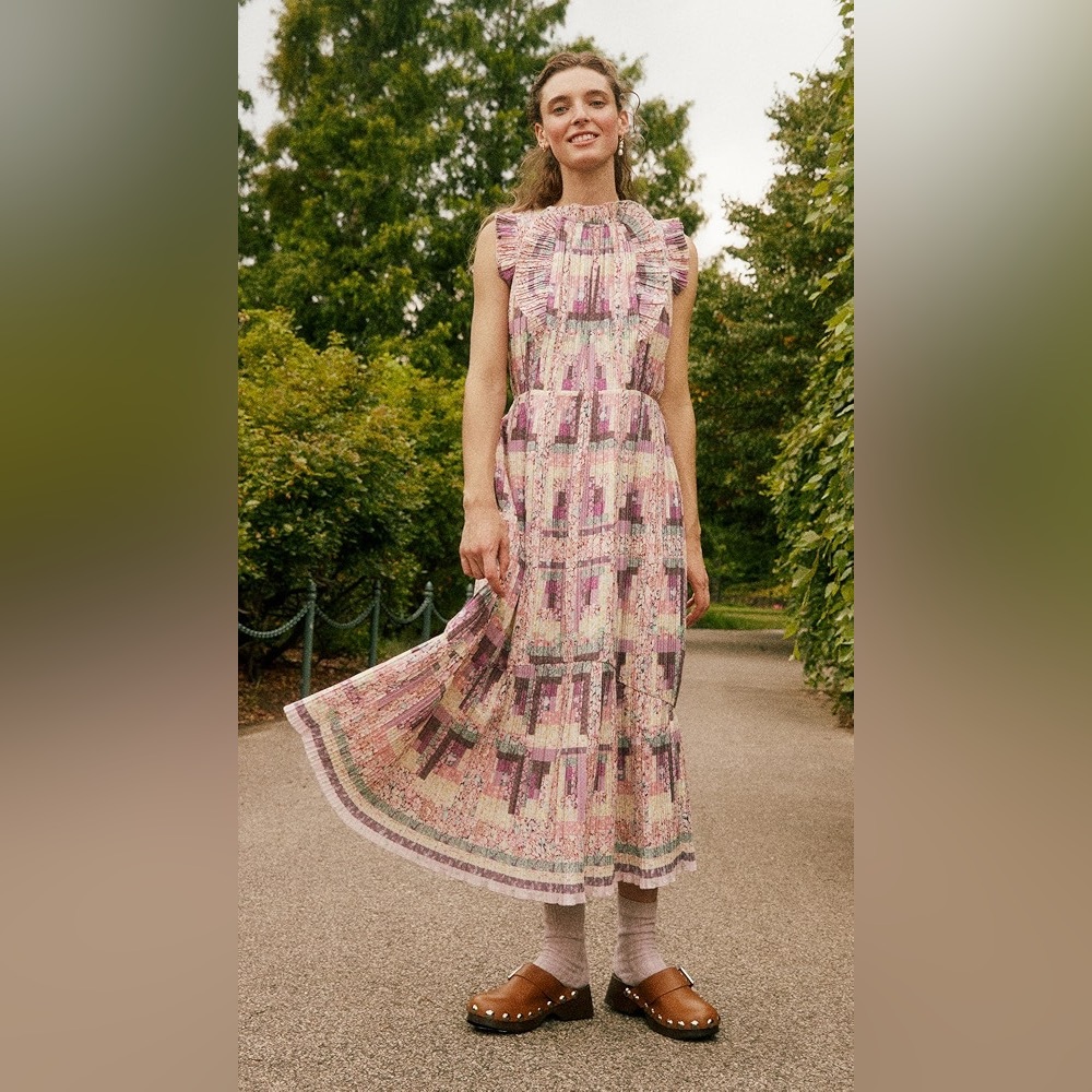 Sea New York Metallic Naya Box Pleat Maxi Dress - Picture 5 of 10